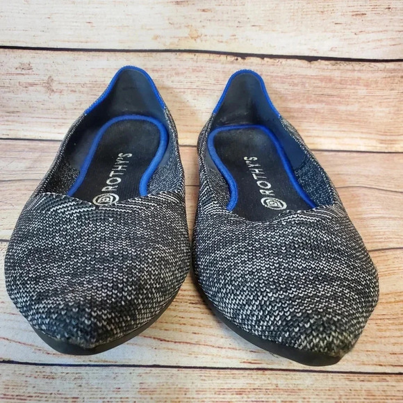 Rothys Womens Size 10 Granite Heather "The Point" Pointed Toe Ballet Flats - Picture 3 of 12